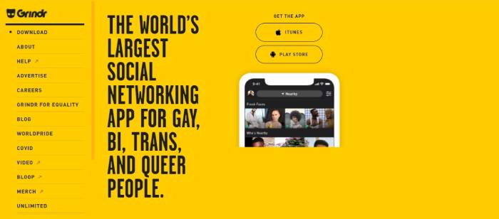 Grindr main page